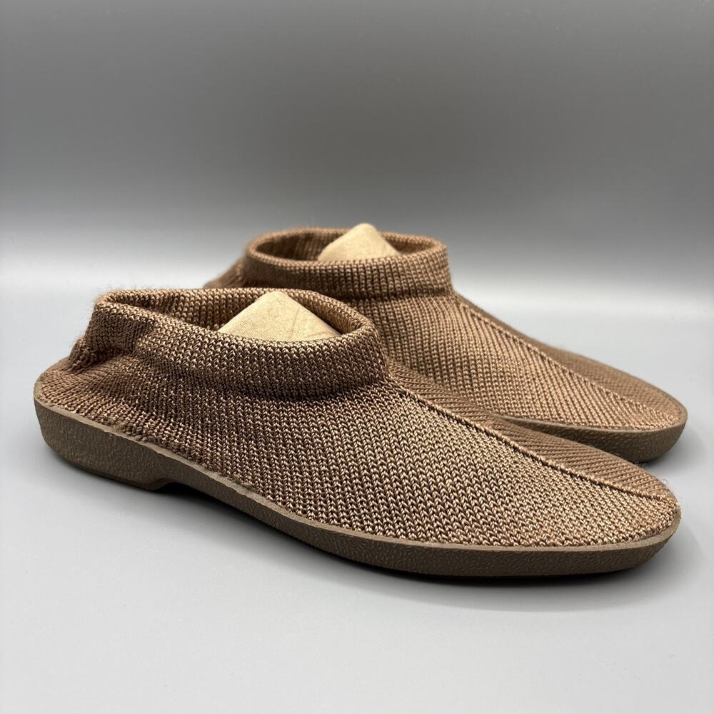 Orthopedic Mesh Knit Sock Shoe Size Large Womens 9 10 Brown Slip on Comfort